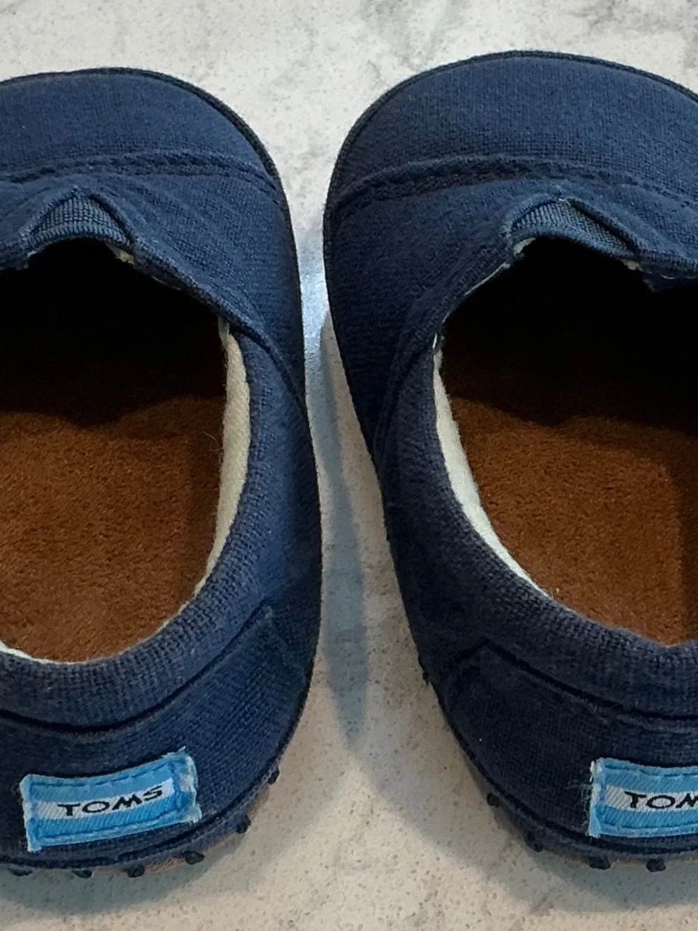 TOMS Booties Shoes Size 3 Navy Blue Canvas Baby Crib Alpargata